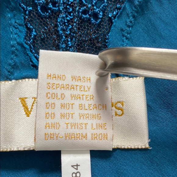 Victoria’s Secret Teal Lace Trim Slip Dress Lingerie - Picture 7 of 7